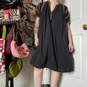 CUBE SUGAR BLACK COTTON DRESS MEDIUM